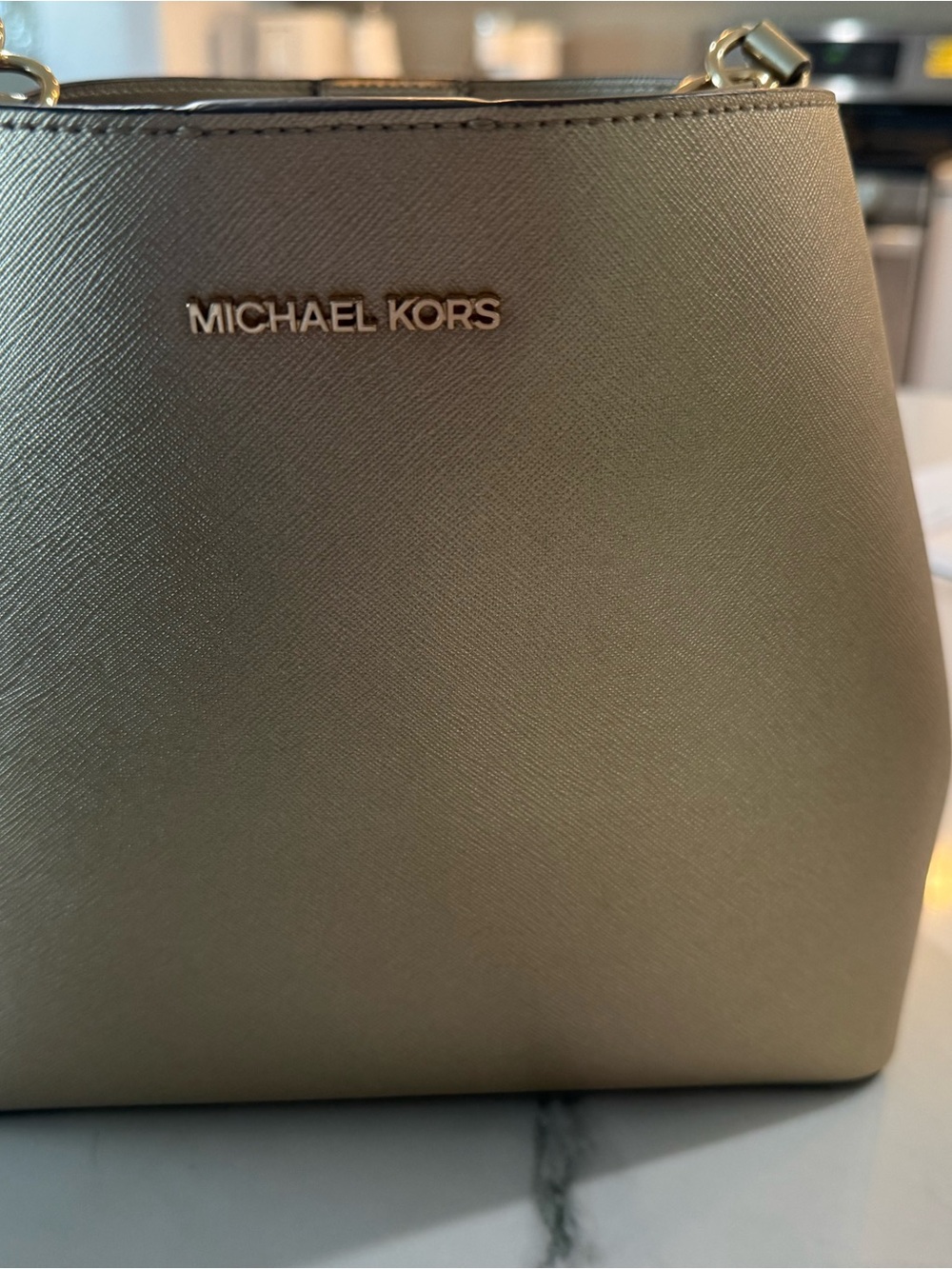 Michael Kors Metallic Gold Shoulder Tote - Picture 2 of 6